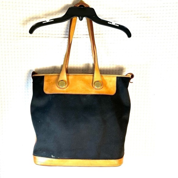 Dooney & Bourke Black and Tan Tote Bag - Picture 9 of 15